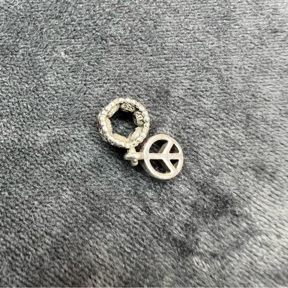 RETIRED Pandora Peace Sign Dangle Charm - Picture 2 of 2